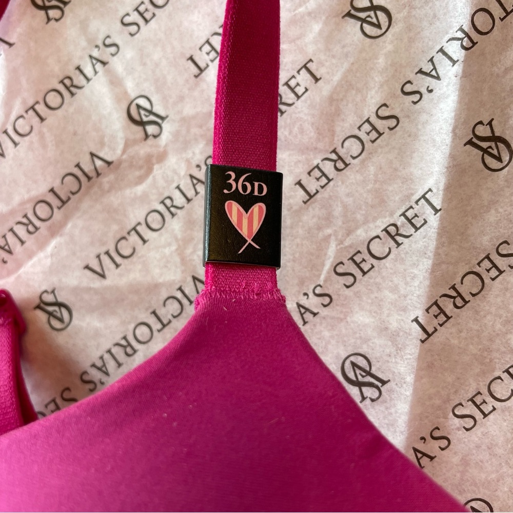 Victoria's Secret Body by Victoria Lined Perfect Coverage Bra Fuchsia Size 36D - Picture 8 of 12